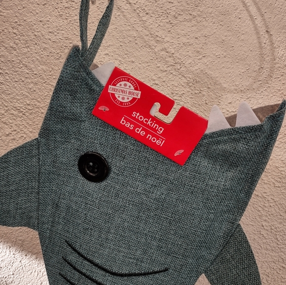 Shark Stocking Fishing Novelty Christmas Holiday Festive Coastal Ocean Gift - Picture 8 of 10